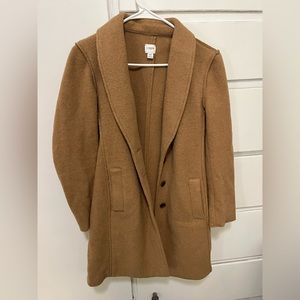 J Crew real wool tan Women’s Pea Coat Size Small
